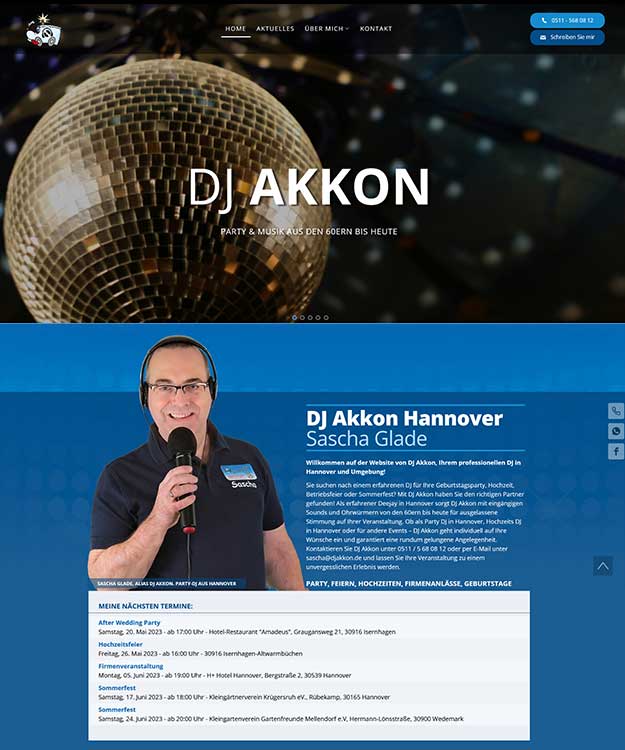 Die neue Website von DJ Akkon Hannover